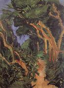 Ernst Ludwig Kirchner Fehmarn Landscape-forest path Spain oil painting artist